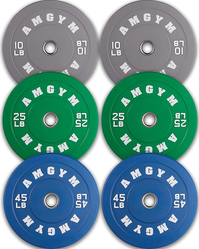 2 Inch Bumper Plates，10-500lbs，Barbell Rubber Olympic Weight Plates Set for Home Gym, Strength Training & Weight Lifting, Multiple Options Colors-StrideForce Fitness