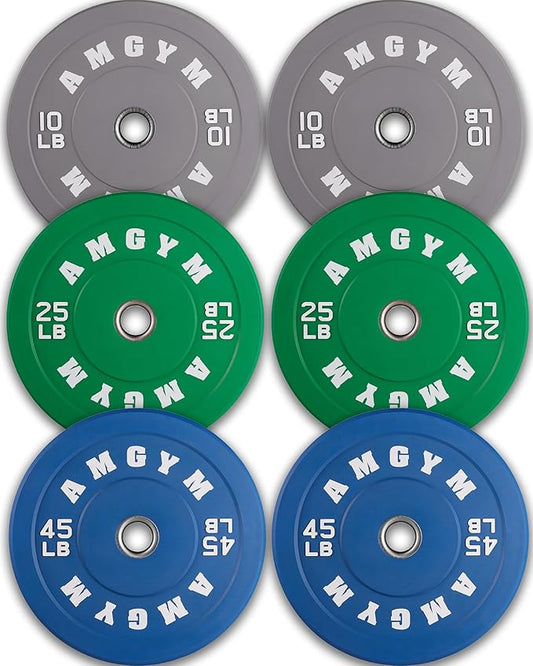 2 Inch Bumper Plates，10-500lbs，Barbell Rubber Olympic Weight Plates Set for Home Gym, Strength Training & Weight Lifting, Multiple Options Colors-StrideForce Fitness