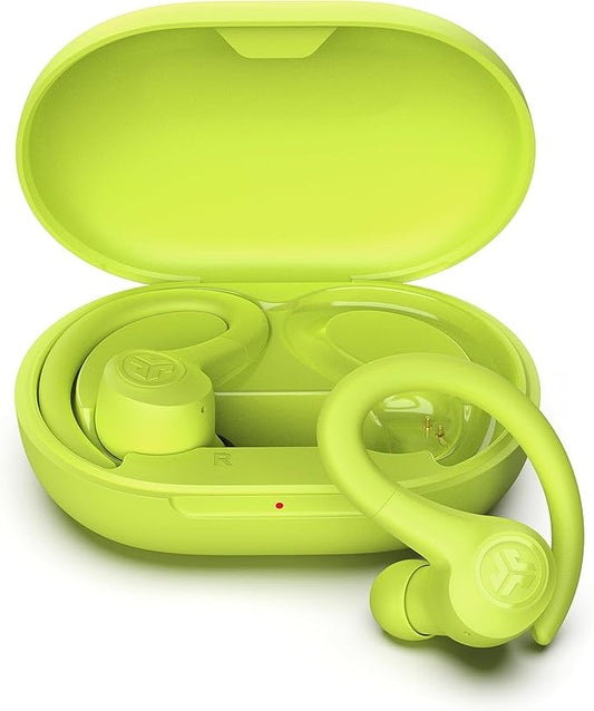 JLab Go Air Sport True Wireless Earbuds, Yellow, Featuring C3 Clear Calling, Secure Earhook Sport Design, 35+ Hour Bluetooth Playtime, and 3 EQ Sound Settings-StrideForce Fitness