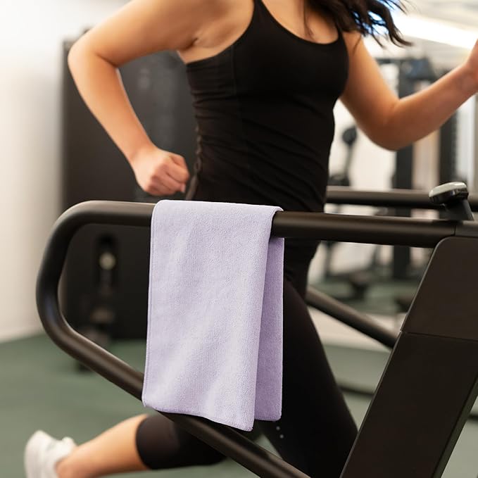 S&T INC. Microfiber Gym Towels, Yoga Towel for Home and Gym Bag, 16 Inch x 27 Inch, 6 Pack-StrideForce Fitness