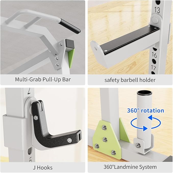 Power Rack Power Cages Multi-Function Squat Rack with Cable Crossover System Selectable More Training Attachment Weight Cage for Garage Home Gym-StrideForce Fitness