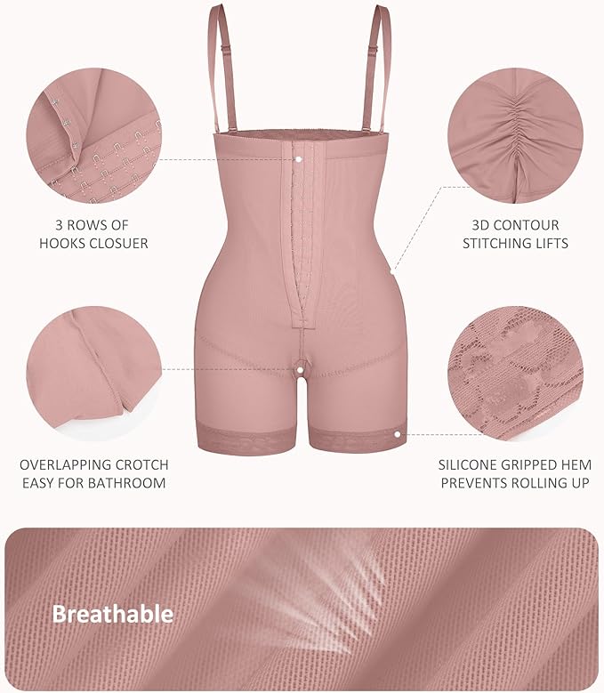 FeelinGirl Faja Body Shaper Tummy Control Shapewear for Women Butt Lifter Post Surgery Fajas Postparto Para Mujer-StrideForce Fitness