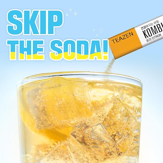 TEAZEN Citron Kombucha Tea, Hydration Drink Mix, Sugar Free, Live Probiotics & Prebiotics, 10 Sticks, 1.76oz-StrideForce Fitness