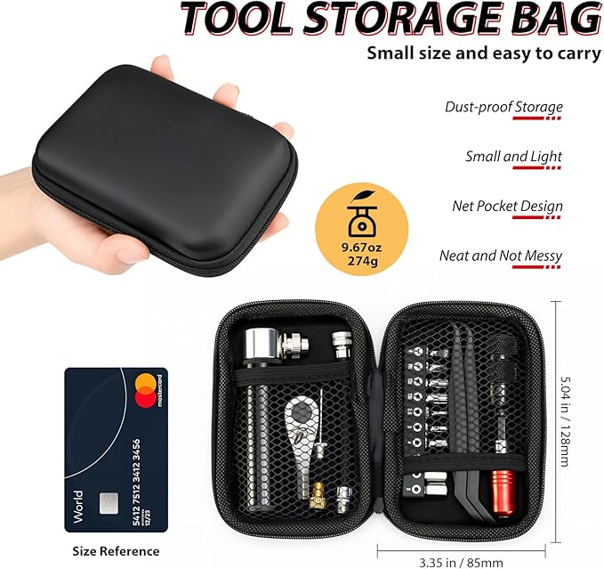 Bike Repair Tool Kit with 10 Magnetic Bits - Alloy Multitool for Bicycle, MTB, Road Cycling - Portable Multifunction Tool Set in One Safety Kit-StrideForce Fitness