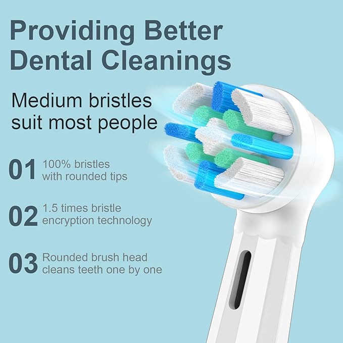 8 PCS Replacement Heads Compatible with Oral B IO 2/3/4/5/6/7/8/9/10/Deep Clean Series Electric Toothbrush, Medium Softness Brush Heads Compatible with Oral B IO for Teeth and Gums Care (White)