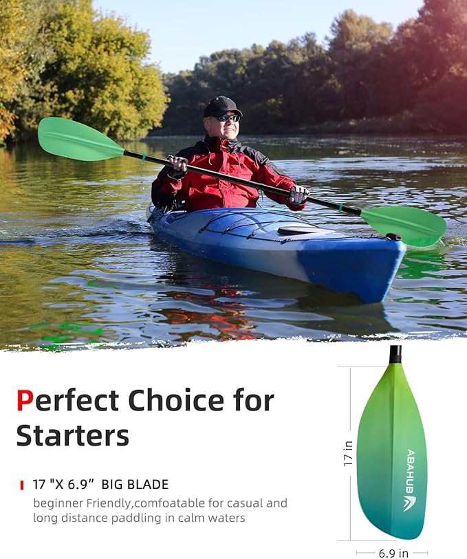 Abahub Adjustable Kayak Paddle 210-230 cm/ 230-250 cm Floating Kayaking Oars Boating Oars Canoeing Oars Black-StrideForce Fitness