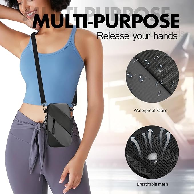 Armband Cell Phone Holder for Running,Crossbody Shoulder Holsters Bag with Arm Band for Women Men Kids,iPhone 15 14 13 12 11 Pro Max Xs Xr 8 7 6S 6 Plus SE Mini Galaxy Workout Walking Gym Arm Bags-StrideForce Fitness
