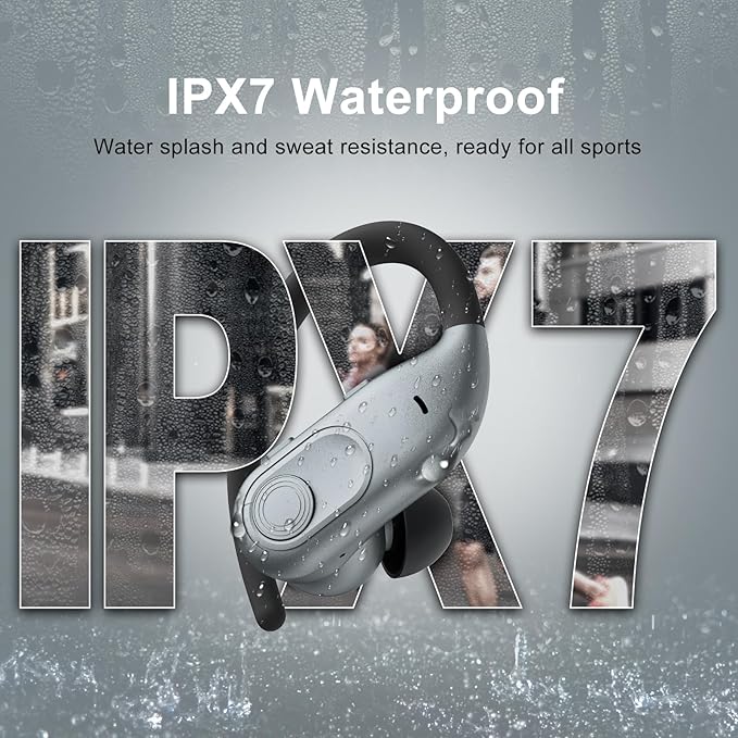 Wireless Earbuds Bluetooth Headphones 130Hrs Playtime with 2500mAh Wireless Charging Case LED Diaplay Hi-Fi Waterproof Over Ear Earphones for Sports Running Workout Gaming-StrideForce Fitness