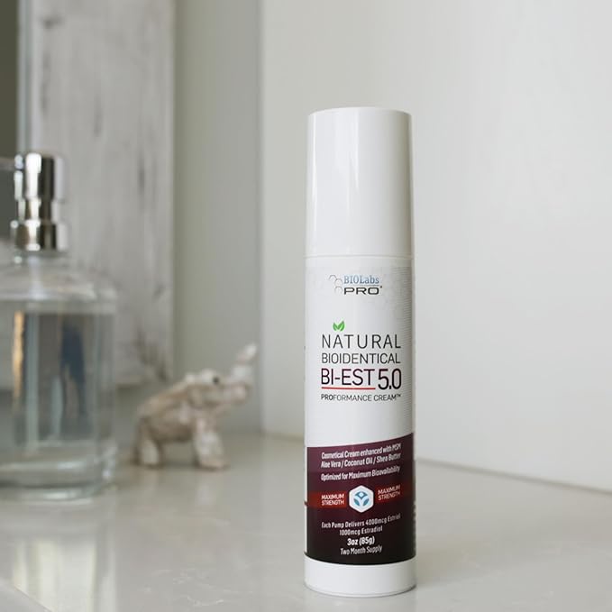 BIOLABS PRO Estro Cream BiEST 5.0 - Bioidentical Max Strength Solution - 5mg Per Pump - Two Month Supply - 3oz-StrideForce Fitness