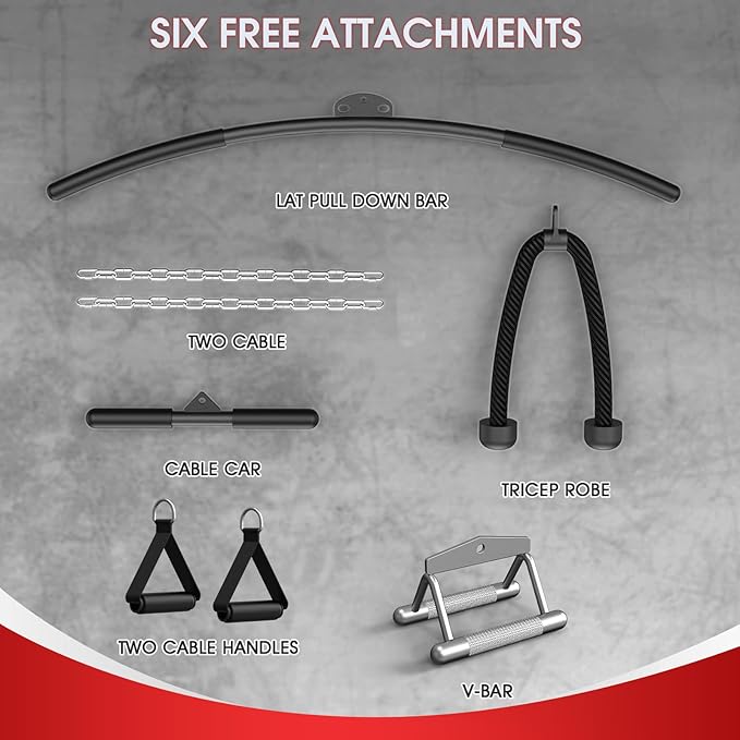 DONOW Cable Crossover Machine, Cable Fly Machine Home Gym System Workout Station with Dual Pulley System Pull-Up Bar Cable Bar and LAT Pull Down System-StrideForce Fitness