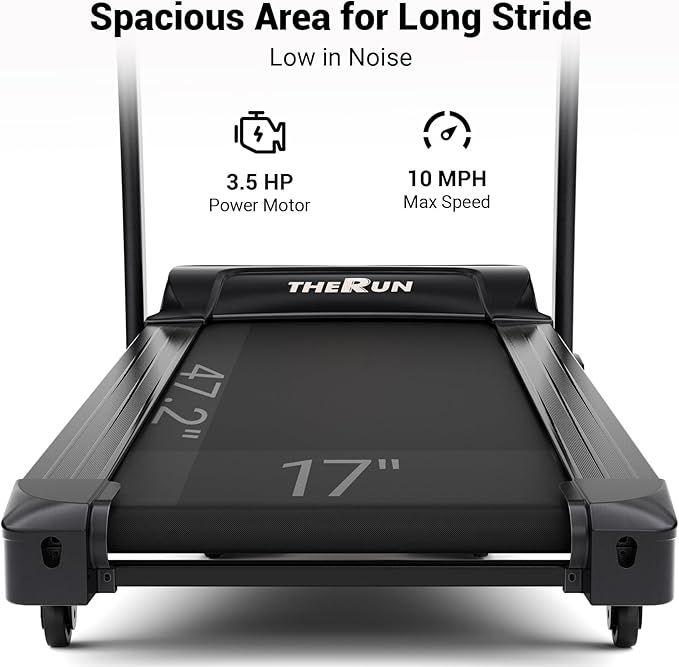 THERUN Incline Treadmill for Running and Walking, 300 lbs Weight Capacity Folding Treadmill with 0-15% Auto Incline, Wide Belt, 3.5HP, App, Heart Rate-StrideForce Fitness