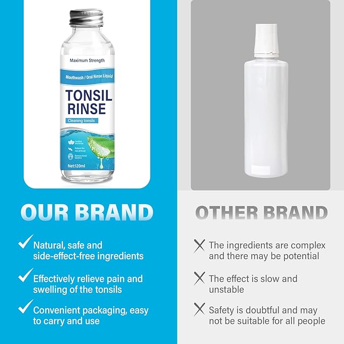 Tonsil Stone Remover Mouthwash - Alcohol-Free Oral Rinse to Soothe Tonsils and Combat Bad Breath, 4 Fl Oz