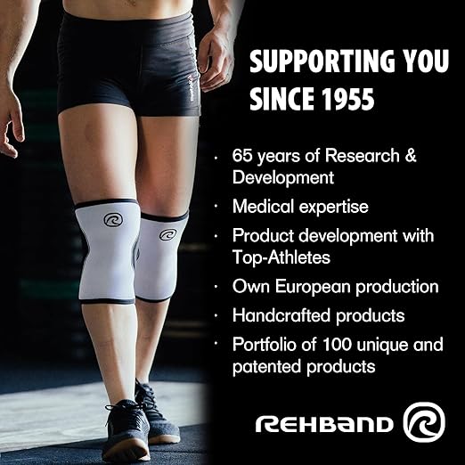 Rehband Knee Sleeve 3mm Neoprene, Lightweight Knee Brace for Endurance and Ball Sports, Unisex Compression Starter Knee-Sleeves, Breathable Running Knee Support, Colour:Purple, Size:Small