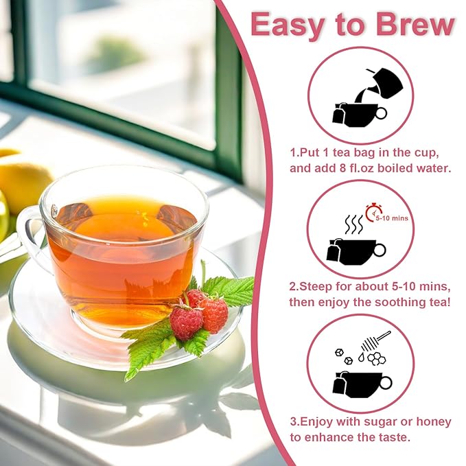 TEARELAE - Raspberry Leaf Tea - 1.5g x 60 Count - Premium Red Raspberry Leaves Tea Bags - Promote a Healthy Pregnancy, Ease Menstrual Cramp - Non-GMO - Caffeine-Free-StrideForce Fitness