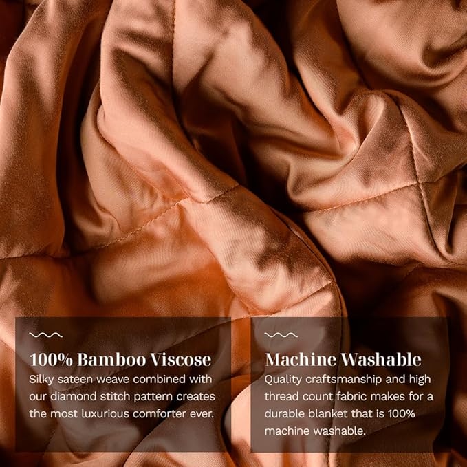 LUXOME Lightweight Blanket | 100% Rayon (Viscose) from Bamboo Fabric & Fill | Full/Queen - 86"x92" | Super Soft | Thermal-Regulating | Terracotta-StrideForce Fitness