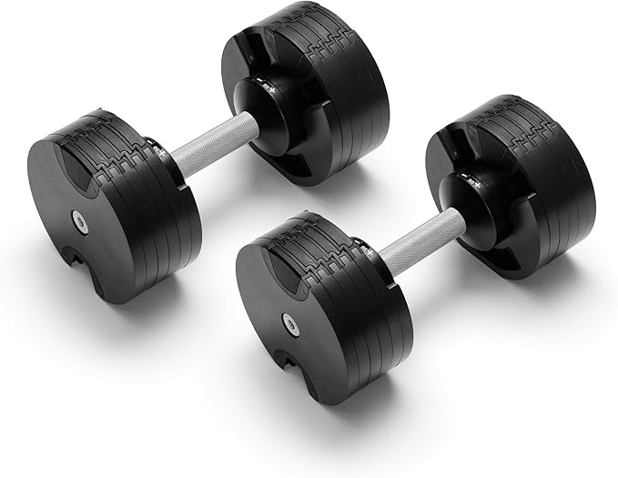 NÜOBELL® Adjustable Dumbbell Set, 5-50 LB or 5-80 LB, Easy Twist 2024-25 Model, All-In-One Weights Set (Pair) for Home, Original Manufacturer-StrideForce Fitness