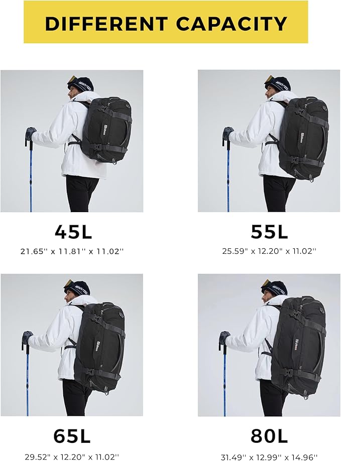 Ubon Large Duffel Bag Weekender Bags with Shoe Compartments 4-Way Sports Gym Backpack with Padded Straps Camping Traveling Duffle Bag-StrideForce Fitness