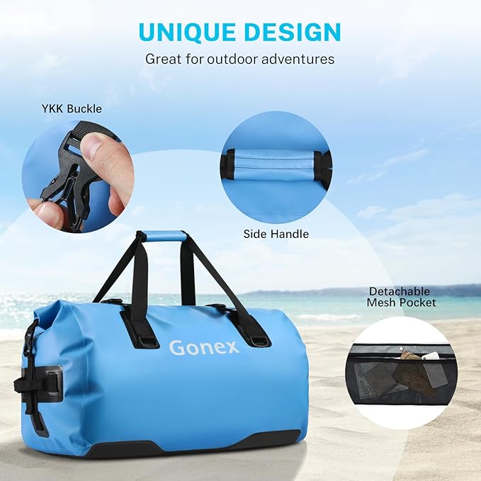 Gonex 40L 60L 80L Extra Large Waterproof Duffle Travel Dry Duffel Bag Heavy Duty Bag with Durable Straps & Handles for Kayaking Paddleboarding Boating Rafting Fishing-StrideForce Fitness