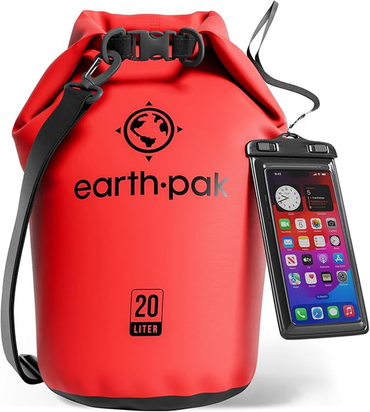 Earth Pak Waterproof Dry Bag - Roll Top Waterproof Backpack Sack Keeps Gear Dry for Kayak with Waterproof Phone Case-StrideForce Fitness