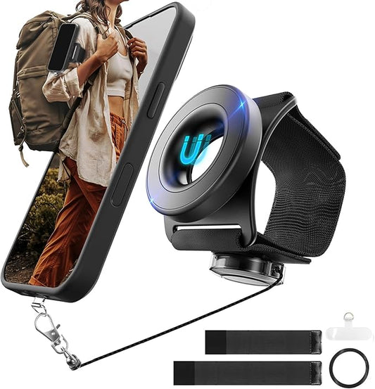 Running Phone Holder for iPhone,【Upgraded N52 Magnetic&Telescopic Anti Drop Rope】 360 ° rotatable,Armband,Wristband,Cell Phone Holder, for All Call Phone,iPhone/Sumsung/Android-StrideForce Fitness