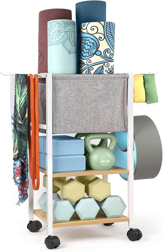 Weight Rack Dumbbell Rack Garage Storage Organization Garage Shelving Yoga Mat Storage Rack Home Gym Equipment Workout Equipment Storage Organizer Yoga Mat Holder Gym Essentials Women Men Fitness-StrideForce Fitness