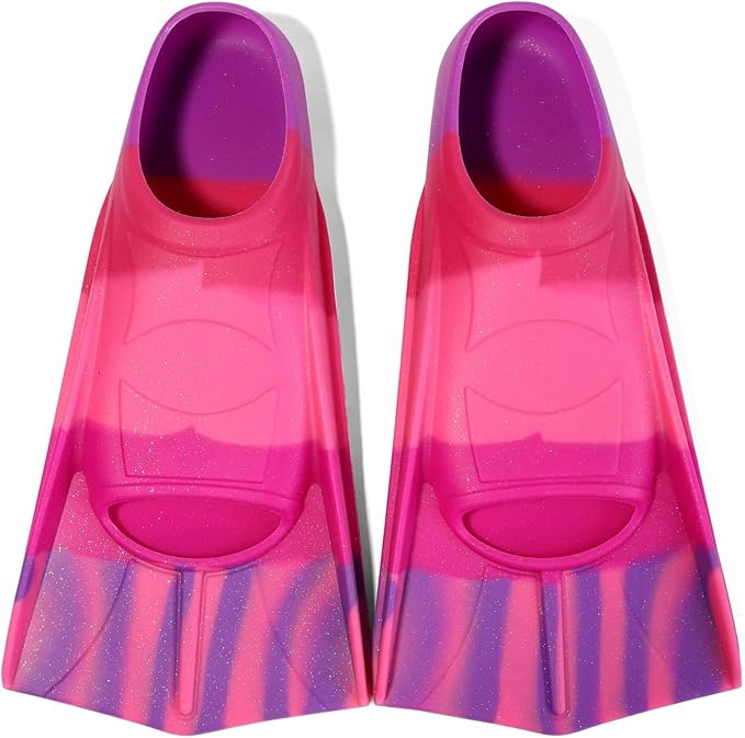 Kids Swim Fins,Short Kids Fins Youth Swimming Flippers for Lap Swimming Training for Children Girls Boys Beginners-StrideForce Fitness