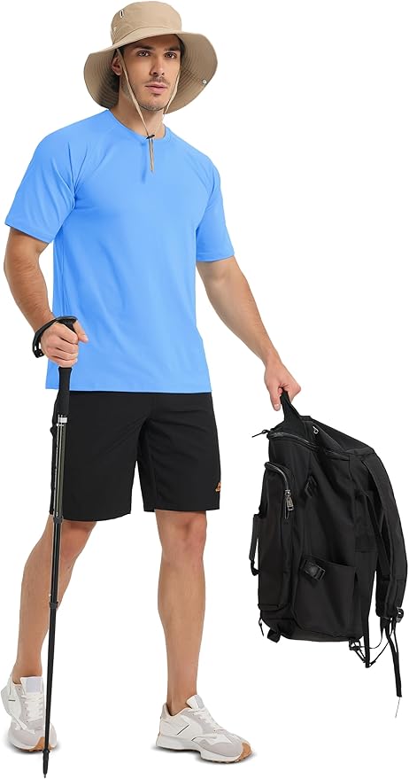 MAGCOMSEN Men's Short Sleeve UPF 50+ Sun Protection Shirts Quick Dry Athletic T-Shirt Hiking Running Swimming Rash Guard-StrideForce Fitness