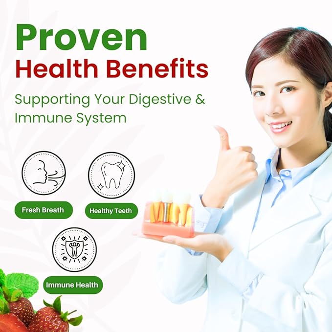 ZAFINCO-PRODENTEE Teeth & Gums Health. Advanced 3.5 Billion CFU Oral/Dental Probiotics for Reduce Mouth Bad Breath,Ear,Nose and Throat Health-Mint Flavored Soft Chewable Tablet, 30 Count-Made in USA