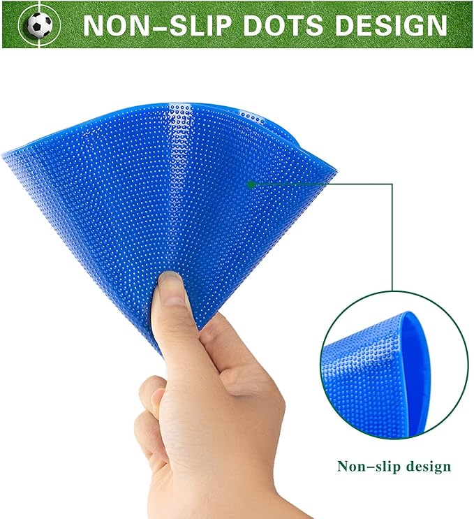 Spot Markers 9 Inch Non Slip Rubber Floor Markers Flat Field Cones Poly Dots for Soccer Basketball Sports Speed Agility Training and Drills