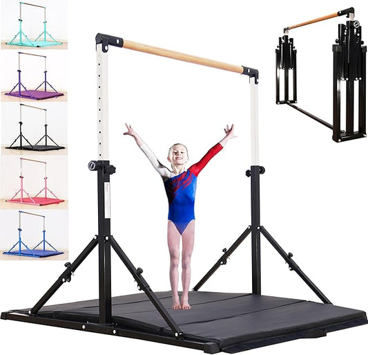 4FT/5FT Gymnastic Bar Set Gymnastics Horizontal Bar Gymnastics Kip Bar for Kids Home Use-StrideForce Fitness