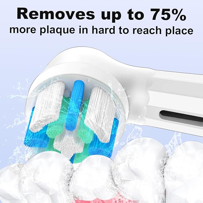 IO Replacement Heads Compatible with Oral B IO 2/3/4/5/6/7/8/9/10/Deep Clean Electric Toothbrushes, Brush Heads Compatible with Oral B IO with Medium Bristles (12 White)