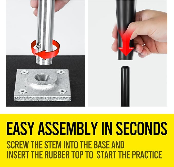 Baseball Batting Tee, Height Adjustable 20-27 inch for Kids and Youths, Durable Hitting Tee for Baseball/Softball with Rubber Top,Heavy-Duty Base| Easy Setup and Carrying-StrideForce Fitness