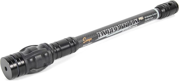 SUNYA Archery Bow Stabilizer for Compound Bow, Carbon Fiber Body Flexible Core, Damping System and Weights Kit, 8",10",12" 15" in Expedition Series-StrideForce Fitness