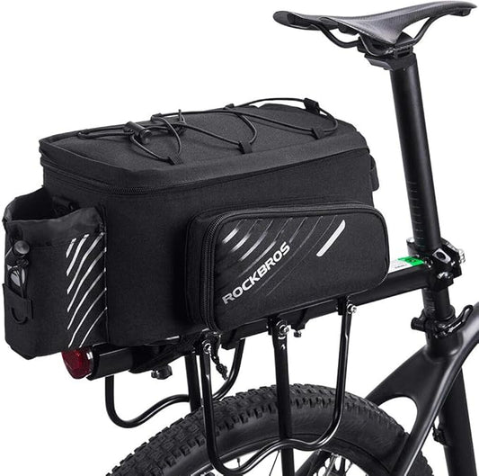 ROCKBROS Bike Rack Bag Bicycle Bag Trunk Rear Rack Bag Bike Panniers Bike Accessories Basket Storage Luggage Saddle Shoulder Bag 13L for E bike, Bicycle With Rain Cover Biking Accessories Gear-StrideForce Fitness