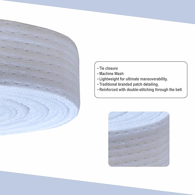 Martial Arts Belt for Karate, Judo, Aikido and Taekwondo - Durable Cotton-Polyester Blend for Adults and Kids-StrideForce Fitness