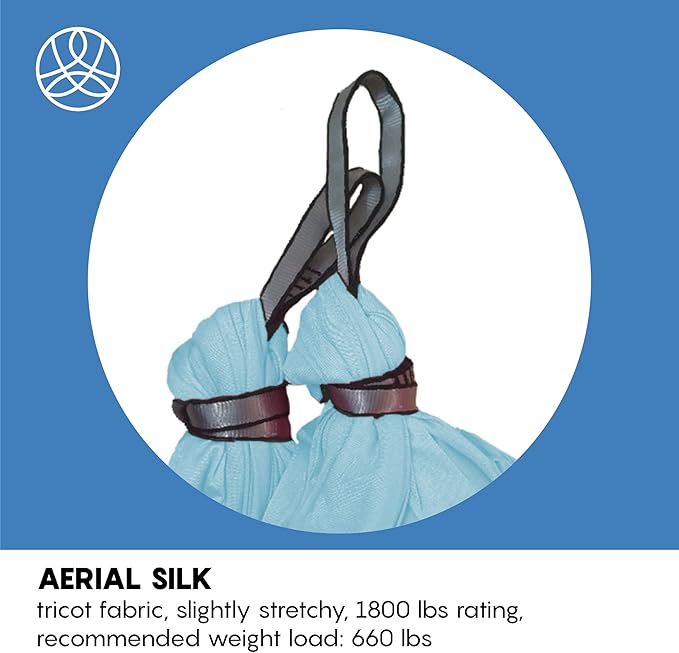 Aerial Silk Yoga Hammock & Swing for Home, Inversion Exercises, Starter Kit for All Levels - Durable with Extension Straps, Carabiners, and Pose Guide-StrideForce Fitness