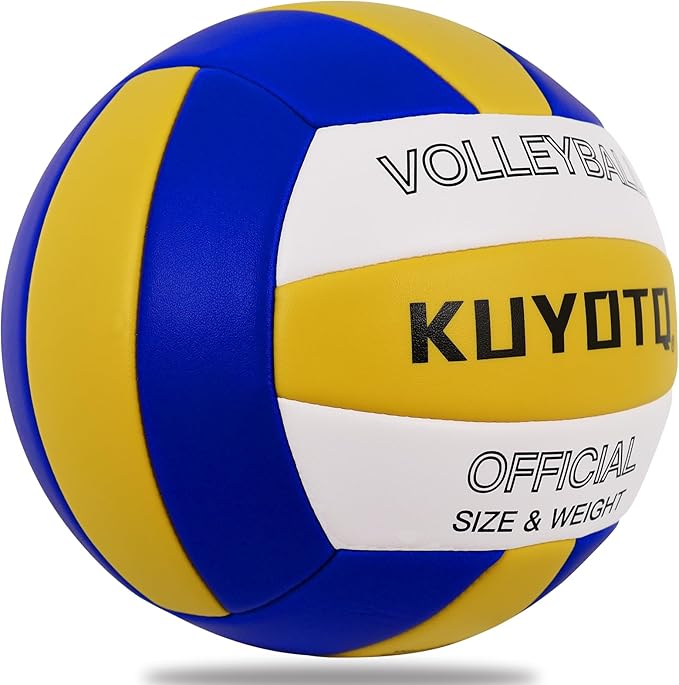 KUYOTQ Official Size 5 in&Outdoor Beach Volleyball,3MM Thickened Surface Soft Leather Youth Womens Mens Volleyball for Game Gym Training(Deflated)-StrideForce Fitness