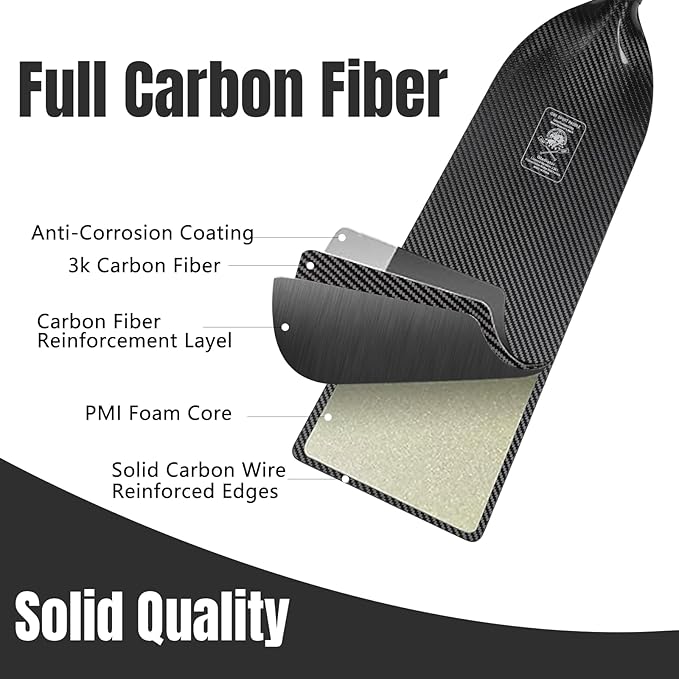 Dragon Boat Paddle Lightweight Full Carbon Fiber with Paddle Bag, 120/122/125CM (47/48/49 Inches) and Adjustable Dragon Boat Paddle115-130cm（）, IDBF Approved-StrideForce Fitness