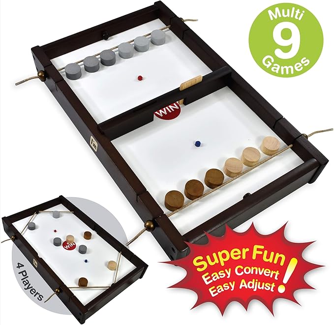 Big Shooz n TOZZ : Wooden Multi Tabletop Indoor Portable Board Games for Kids and Family-StrideForce Fitness