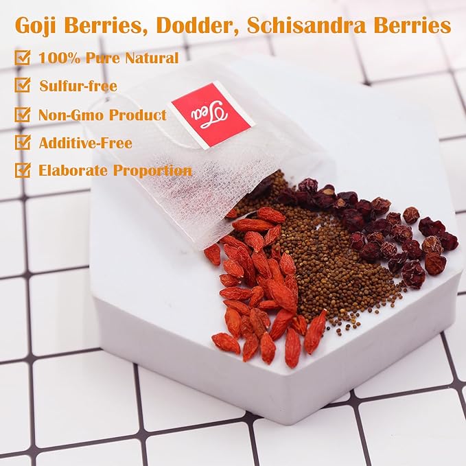 TEARELAE - Five Flavors Goji Berry Tea Bags - 6g x 36 Count - Traditional Herbal Tea Combination For Men - Non-GMO - Caffeine-free - Restore Passion & Digestion Support-StrideForce Fitness