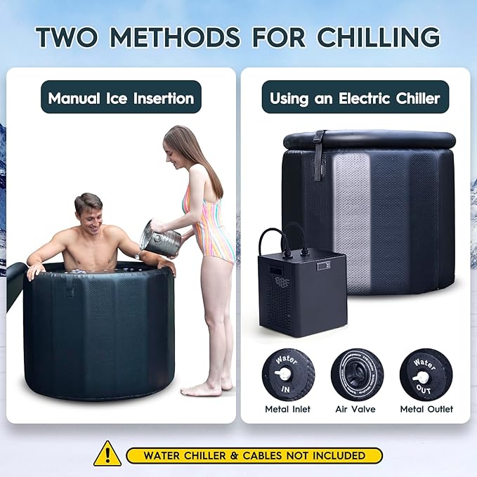 Cold Plunge Tub for Athletes, 100 Gallon Inflatable Ice Bath Tub Water Chiller Compatible, Portable Ice Tubs for Cold Plunge with Insulated Lid for Outdoor & Indoor Recovery-StrideForce Fitness
