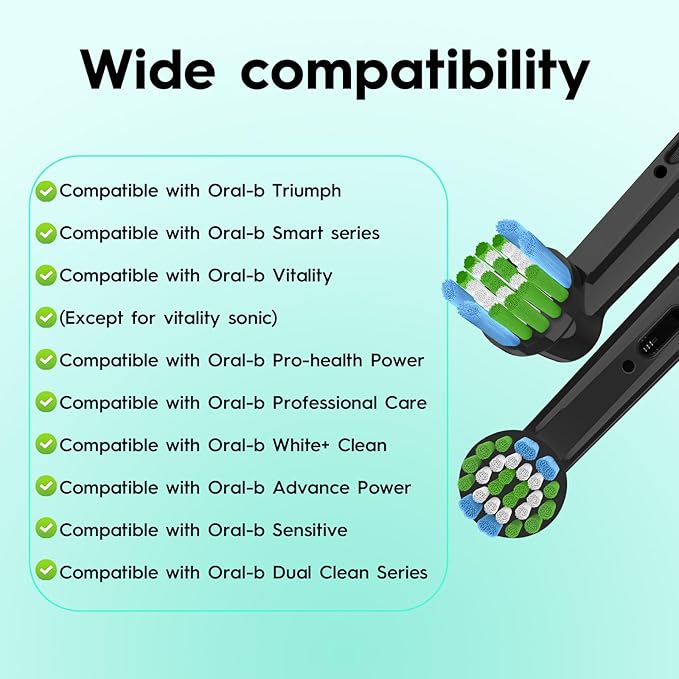 Replacement Heads Compatible with Braun Oral B Pro 1000/7000/9600/5000,Electric Toothbrush Heads Brush Heads Compatible with Oral B Braun