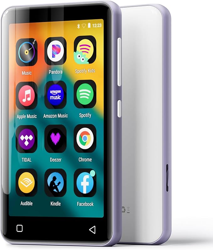 innioasis 80GB MP3 Player with Bluetooth and WiFi, MP3 Player for Kids with Spotify, Spotify Kids, Pandora, Audible, 4.0" Touch Screen Music Player with Parental Controls, Up to 1TB (White+ Purple)-StrideForce Fitness