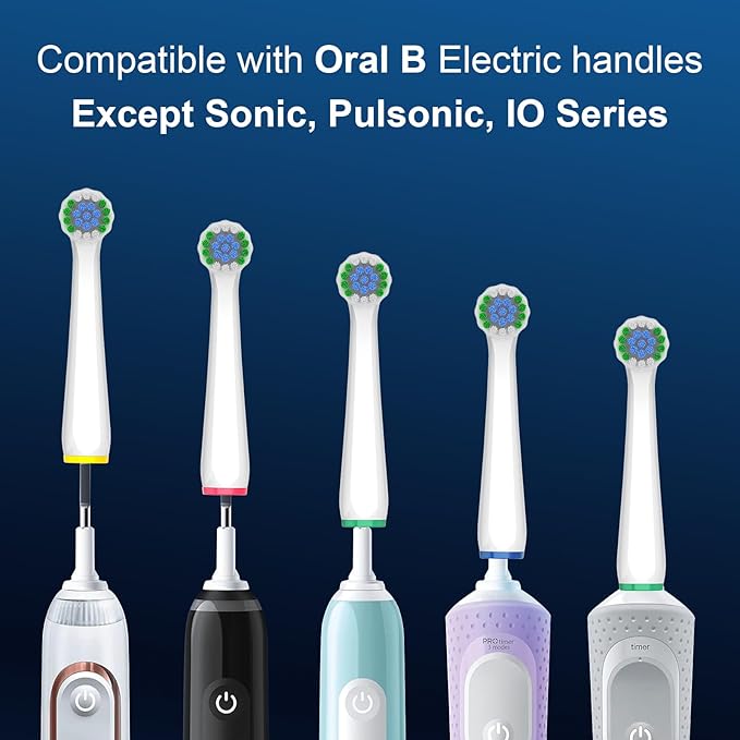 4 Count Precision Refills Replacement Heads Compatible with Oral B Braun for Sensitive Care, Brush Heads Compatible with Oral B Pro 1000/500/Genius x Electric Toothbrush Heads (White)