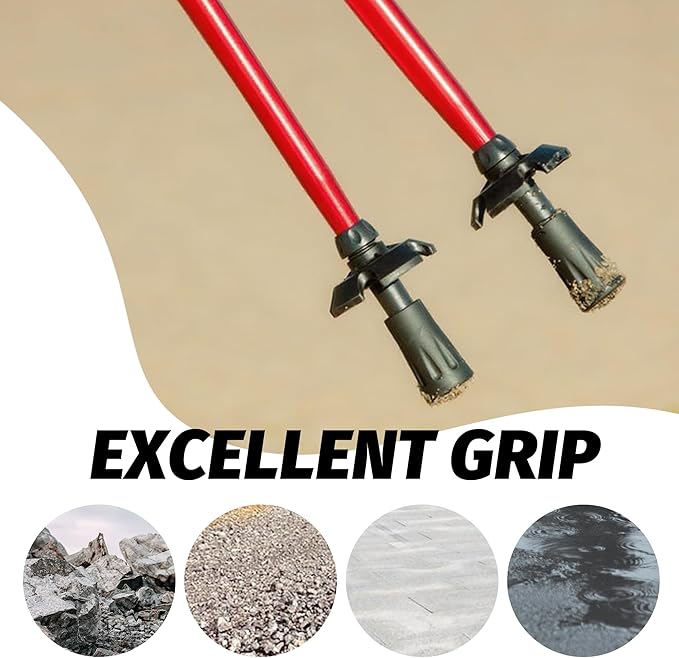 BlingKingdom 6 PCS Walking Stick Caps Trekking Pole Tips Rubber Hiking Walking Stick Tips for Hiking Sticks, Trekking Poles, Walkers-StrideForce Fitness