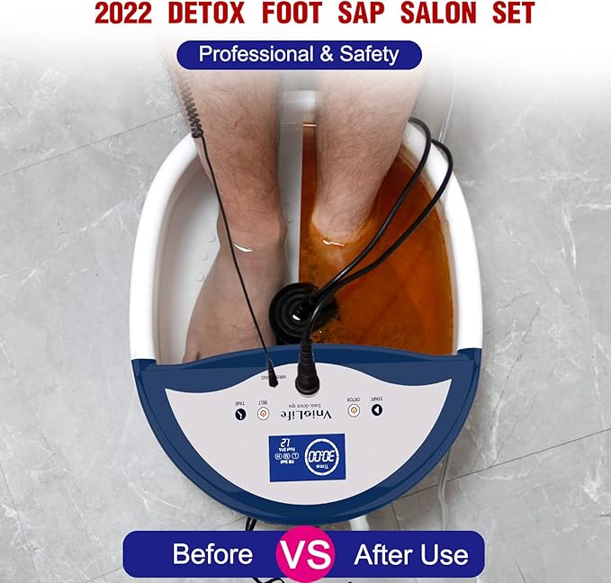 Ionic Foot Bath Detox Machine, Ion Detox Foot Bath Cleanse, LED Display Spa with Heated Belt, Wrist Strap, Arrays, Liners (Portable Handbag)-StrideForce Fitness