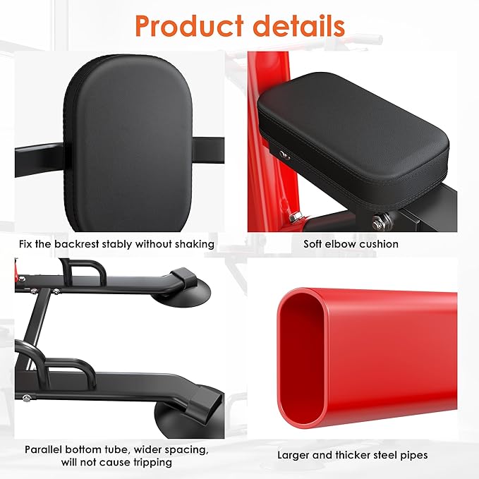 SogesPower Power Tower Pull Up Bar Station, 12-Level Adjustable Multi-Function Pull Up Dip Station for Home Gym, Pull Up Bar Stand Dip Bar Strength Training Fitness Equipment-StrideForce Fitness