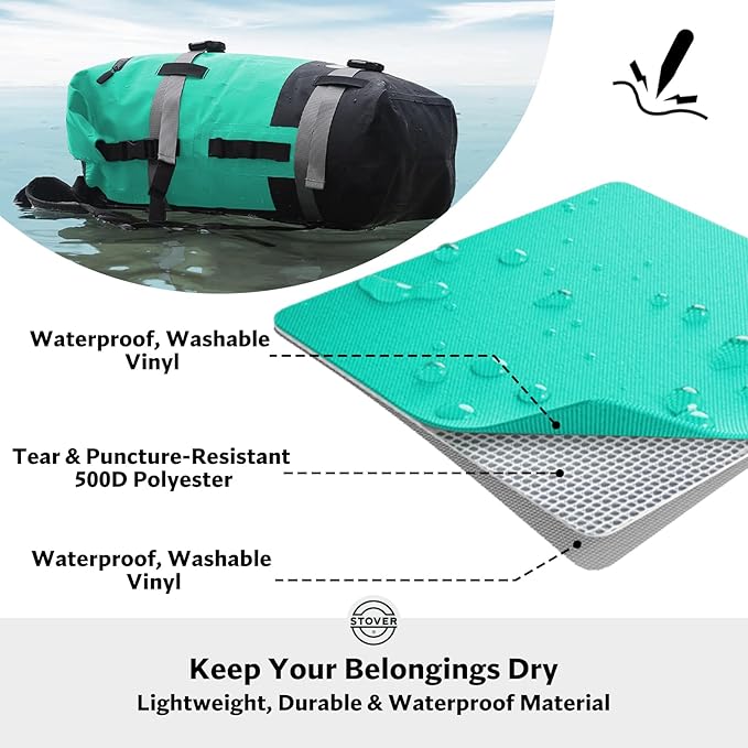 STOVER 5/10/25/30/40/55L Waterproof Backpack- Floating Dry Bag for Kayaking, Travel, Beach, Hiking, & Camping, Men/Women-StrideForce Fitness