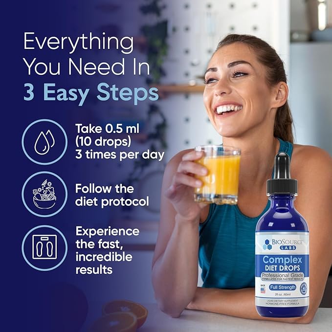 Complex Diet Drops – Best Natural Drops for Men and Women (1 Bottle, 2 fl oz) - 30 Day Supply-StrideForce Fitness
