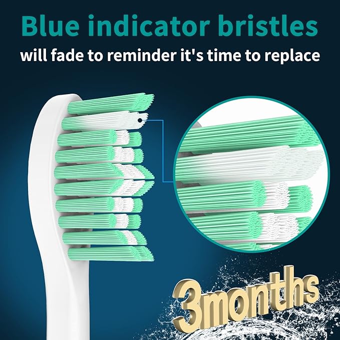 Aoremon Replacement Heads Compatible with Sonicare E-Series, Toothbrush Heads Come with Caps Fit for Sonicare Essence Xtreme Elite Advance and CleanCare Screw-on Toothbrush Handles, 5 Pack